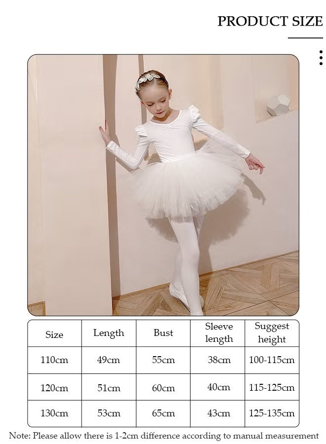 YelaJoy Girls Ballet Dresses Leotards with Skirt Dance Dress Long sleeve Ballerina Tutu Outfit Cotton Dress Ballet Skirt Mini Skirt Princess Dresses Dance Wear Clothes for Little Girl - Image 3